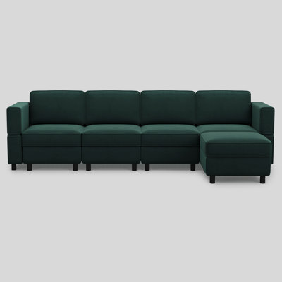 Upholstered Modular Sofa Sectional With Ottoman