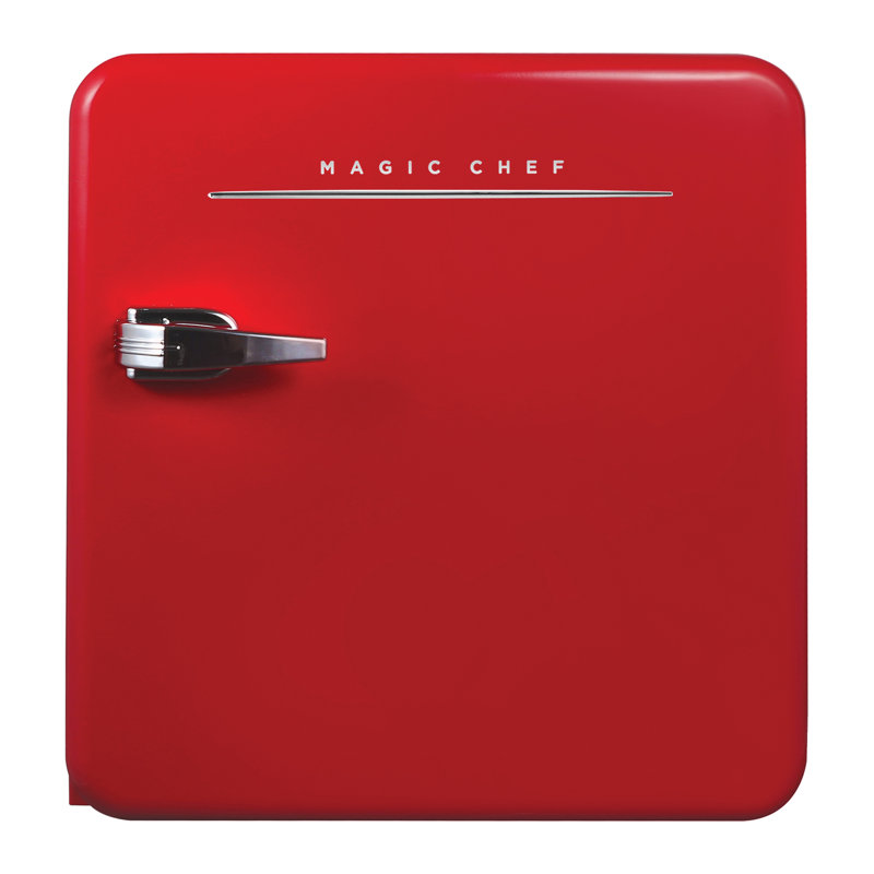 Magic Chef 1.6 Cubic Feet Retro Style Mini Fridge with Interior LED Light, Red