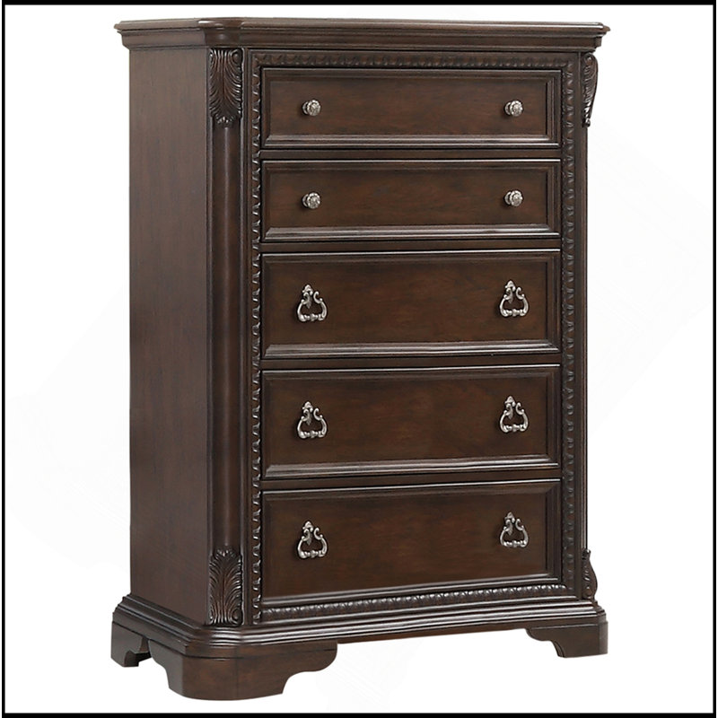 Commode 5 tiroirs en acajou traditionnel