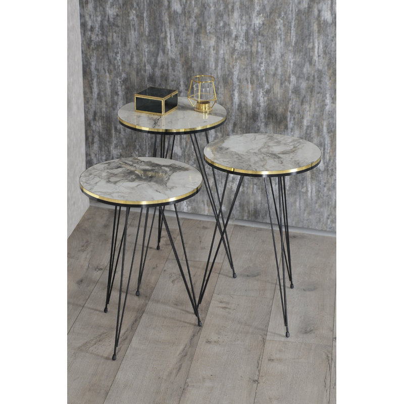 Encanto 14cm Console Table, White Marble