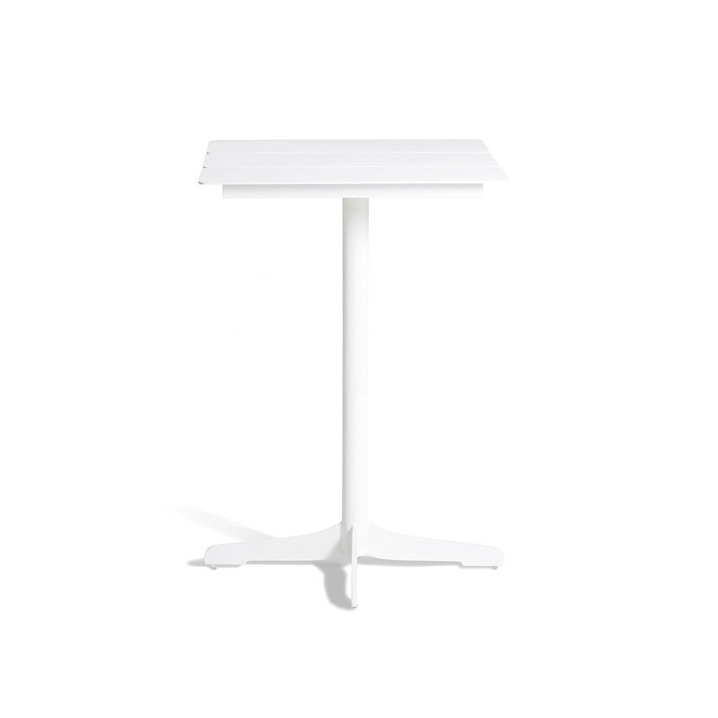 Ceru Outdoor Square Bar Table, White, White