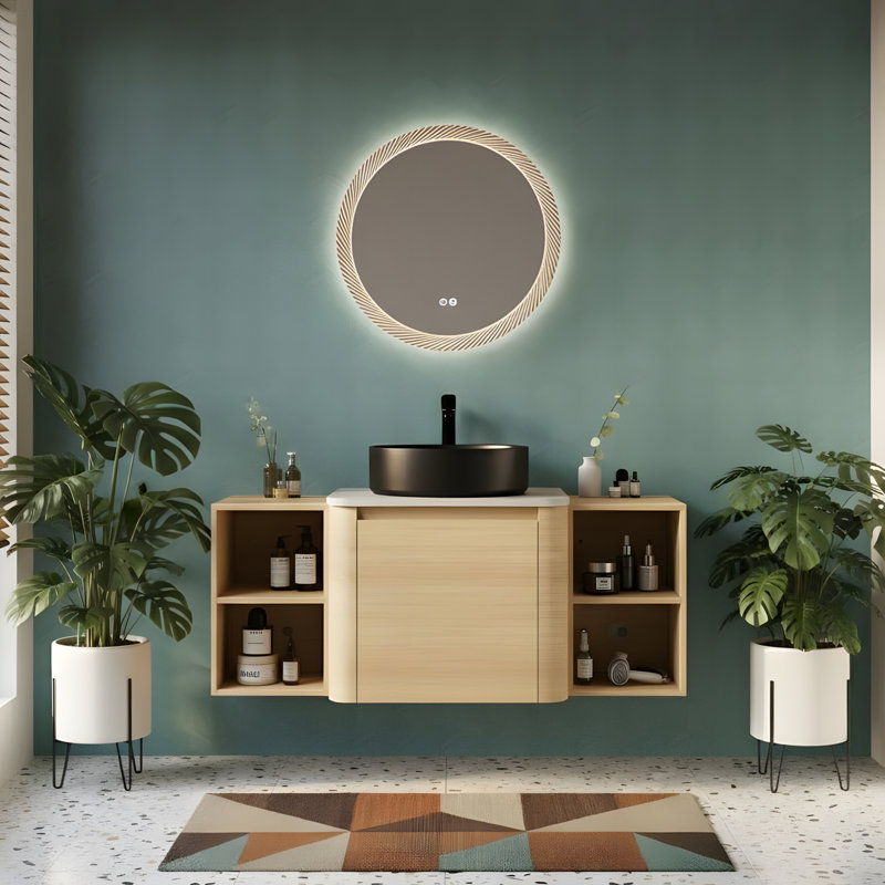 Ensemble de meuble-lavabo mural et tablette de rangement