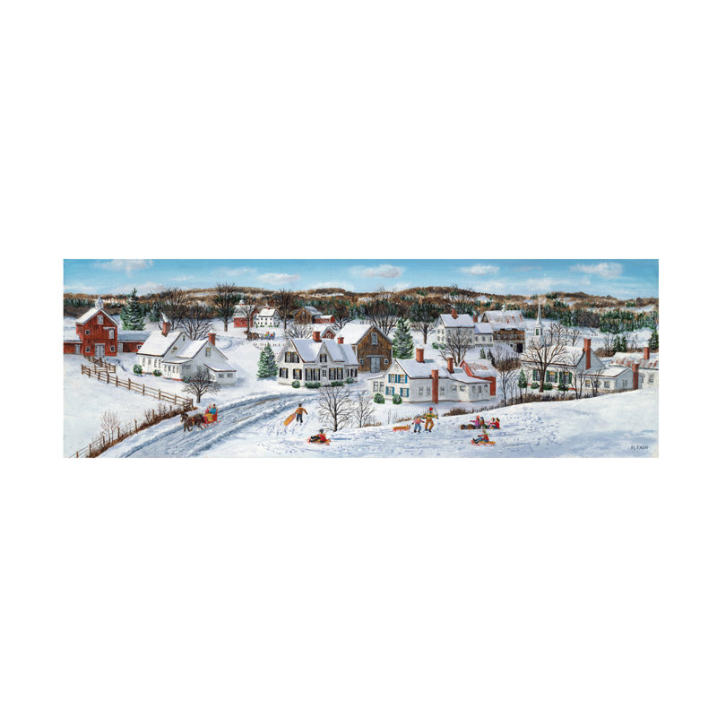 Art sur toile Bob Fair Village Snow, H 8 po x l 24 po