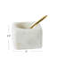 Fenster White Marble Salt Bowl with Gold Stainless Steel Spoon-1896829937