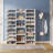 47.2" White 14-Tier Shoe  Storage Cabinet With 22 Open Cubbies, 46 Pairs Wide Entryway Shoe Organizer Cabinet