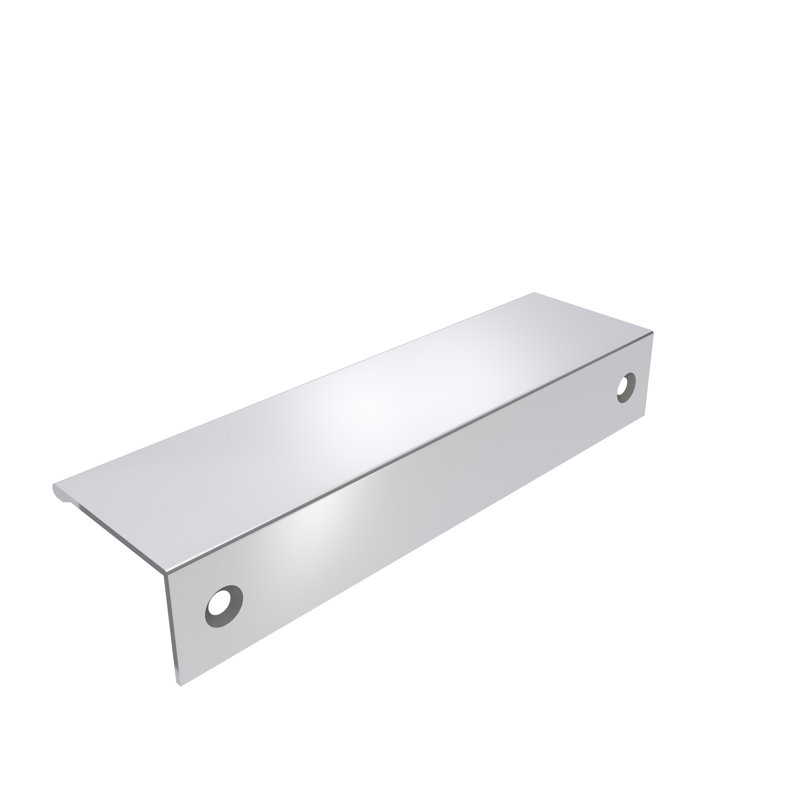 Poignées de bord d'armoire de 5-1 / 16 po (128 mm) de centre à centre en chrome poli, Chrome poli, 5.0625"