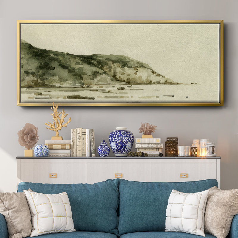 Distant  Shore I- Framed Canvas, 20" H x 50" W