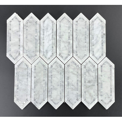 2" x 6.5" Marble Picket Mosaic Wall & Floor Tile