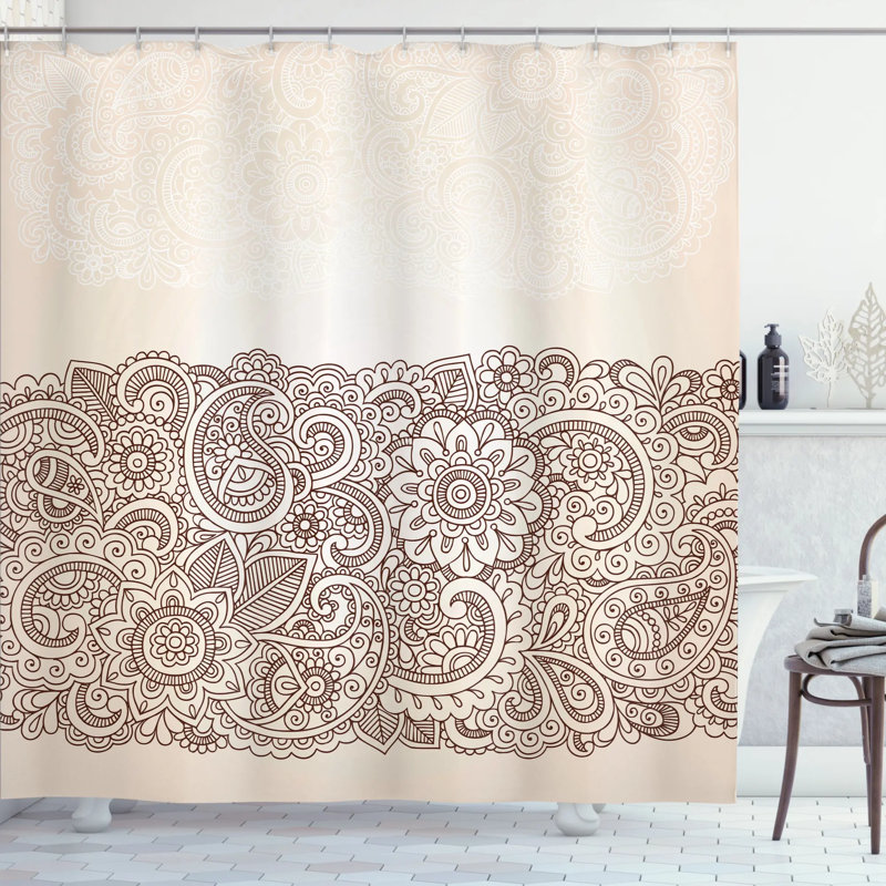 Ensemble de rideau de douche + crochets, H 70 po x l 69 po