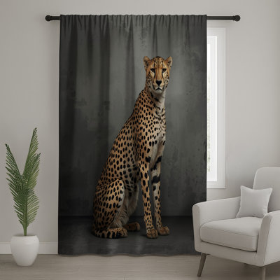 Rideau guépard assis, 1 panneau