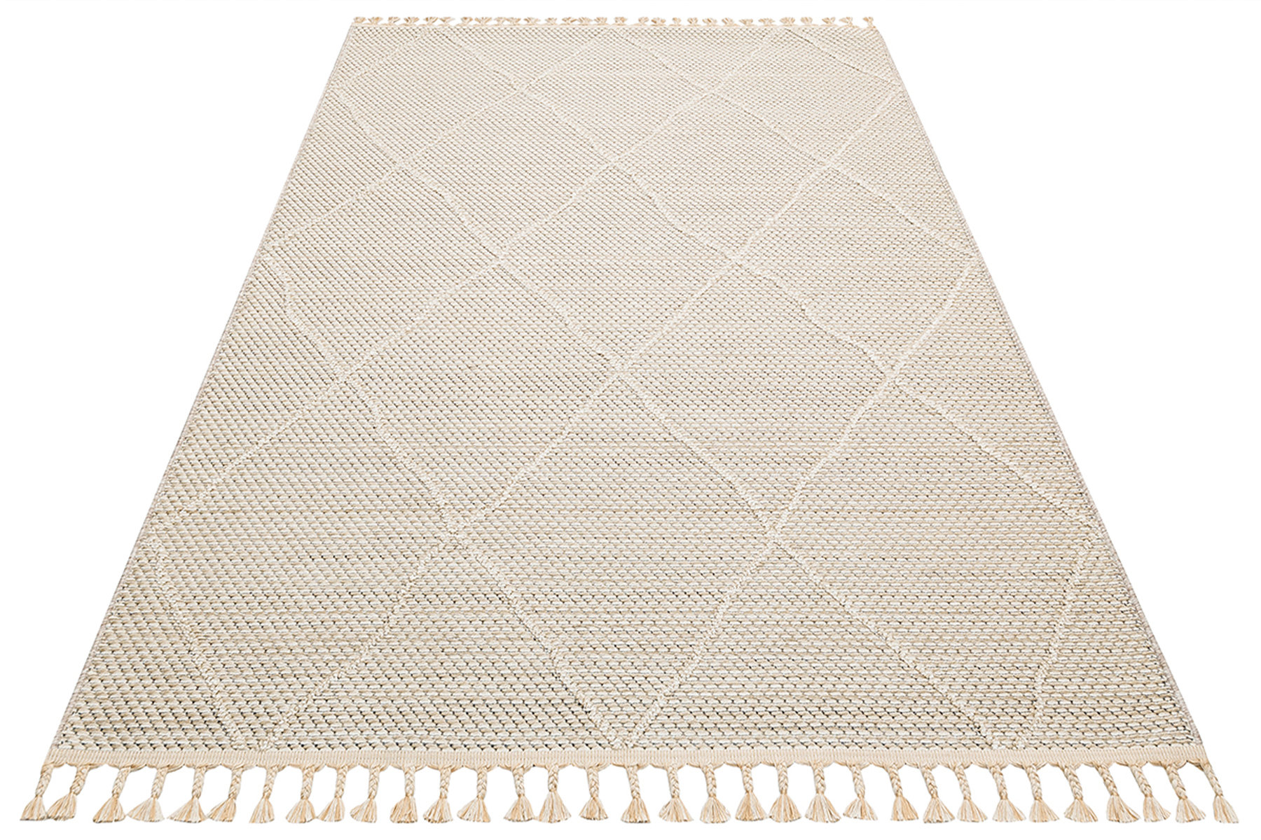 Foundry Select Beige/Black Machine Washable Indoor/Outdoor Rug