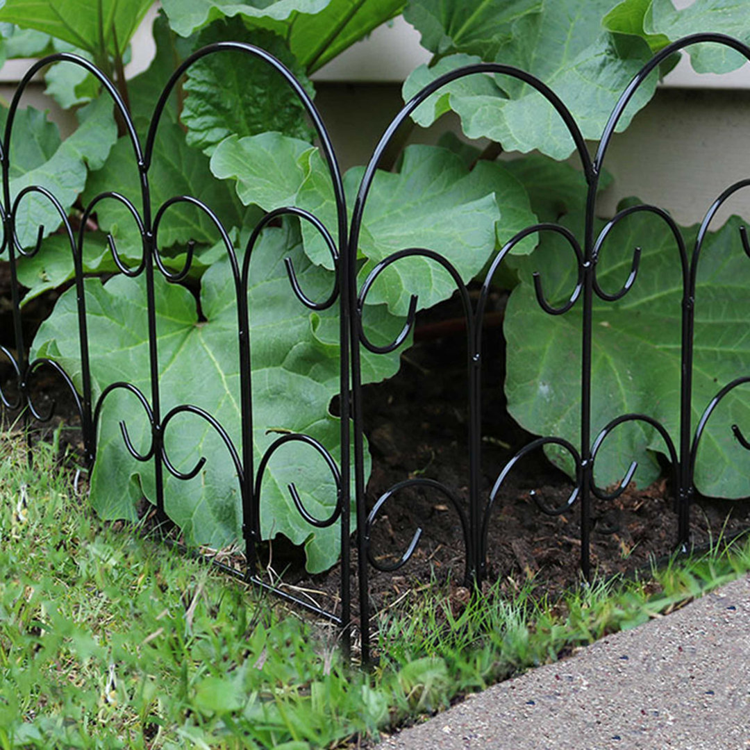 Victorian 16" x 18" Black Iron Decorative Garden Fence Panels (Set of 40) SunnyDaze Decor