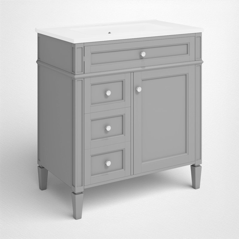 Ensemble de meuble-lavabo simple 30 po, gris