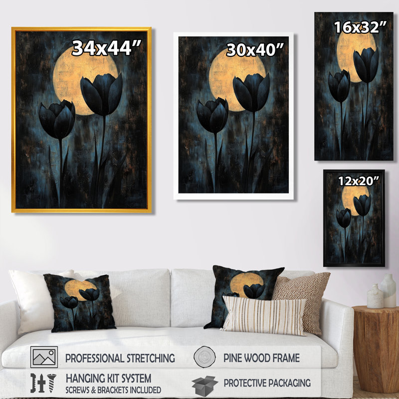 Jenssen - Art mural floral, H 32 po x l 16 po, Reproduction encadrée d'une seule photo, Blanc