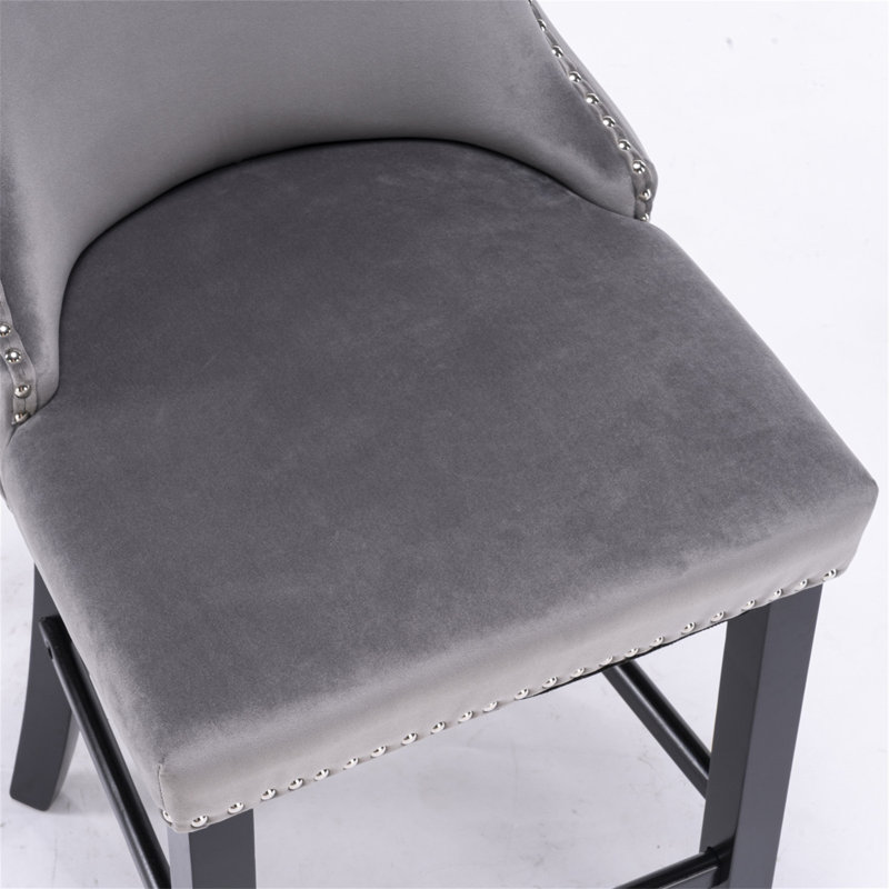 Keyshaun Leisure Style Bar Chairs,Bar Stools, Set of 2, Gray
