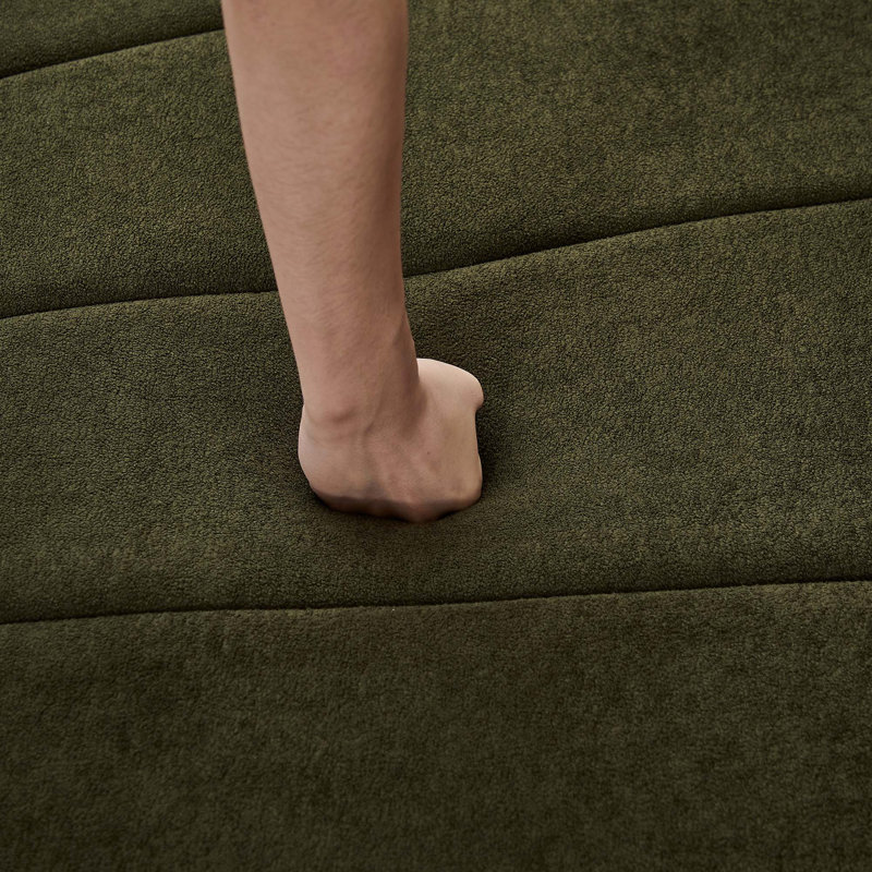 Canapé modulaire courbé en chenille avec touche de piano, aucun assemblage requis