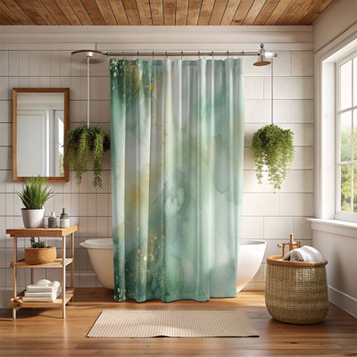 Rideaux de douche 1 pièce Gentle Green Motifs