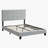 Upholstered Platform Bed Frame with Button Tufted Linen Fabric Headboard, No Box Spring Needed, Wood-1799898621