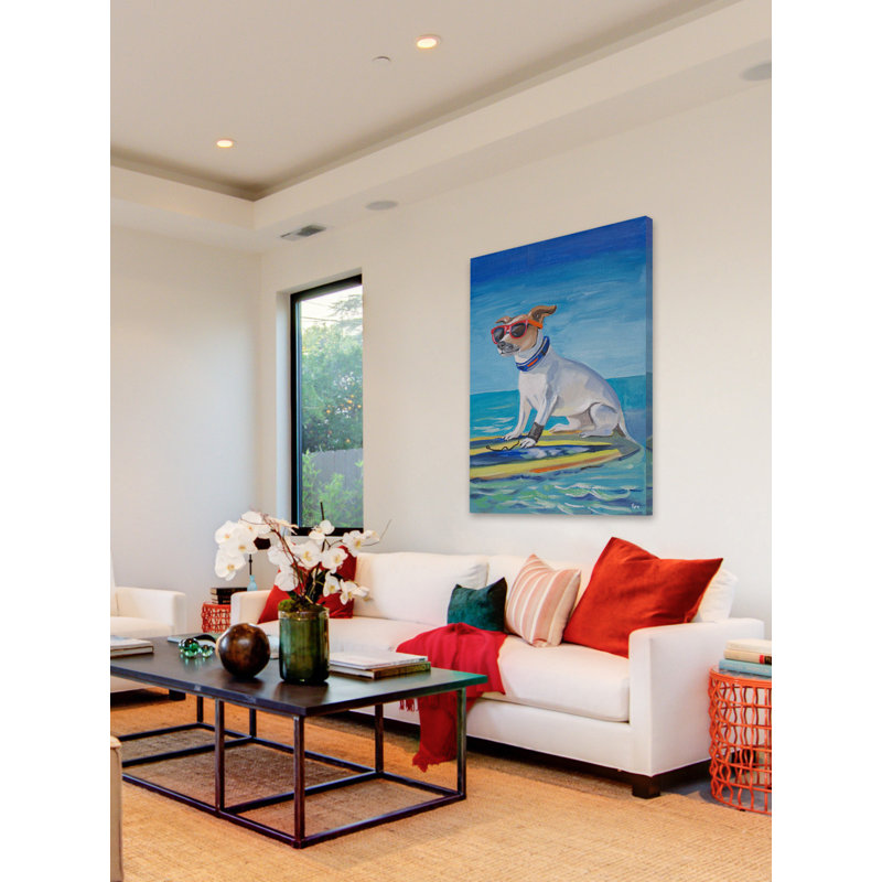 Cool Surf Dog by Eyre Tarney - Wrapped Canvas Print, 152cm H x 101cm W x 3.81cm D