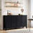 55" Modern Sideboard Cabinet | Black Arched Design With Anti-Tip Kit, Fsc-Certified Storage For Living Room, Entryway & Tv Stand-599801799