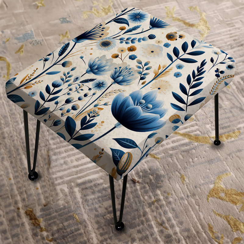 Repose-pieds Nordic Blue Bloom