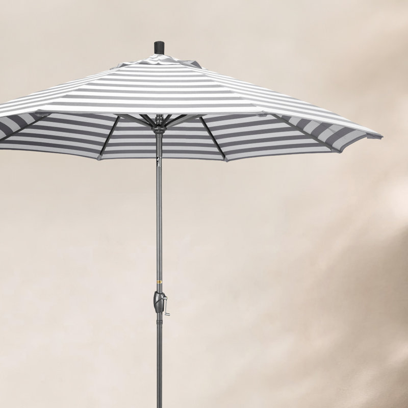 Parasol de marché 9 pi Iuka, Grey White Cabana Stripe