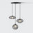 3 Light Dimmable Matte Black Glass Chandelier