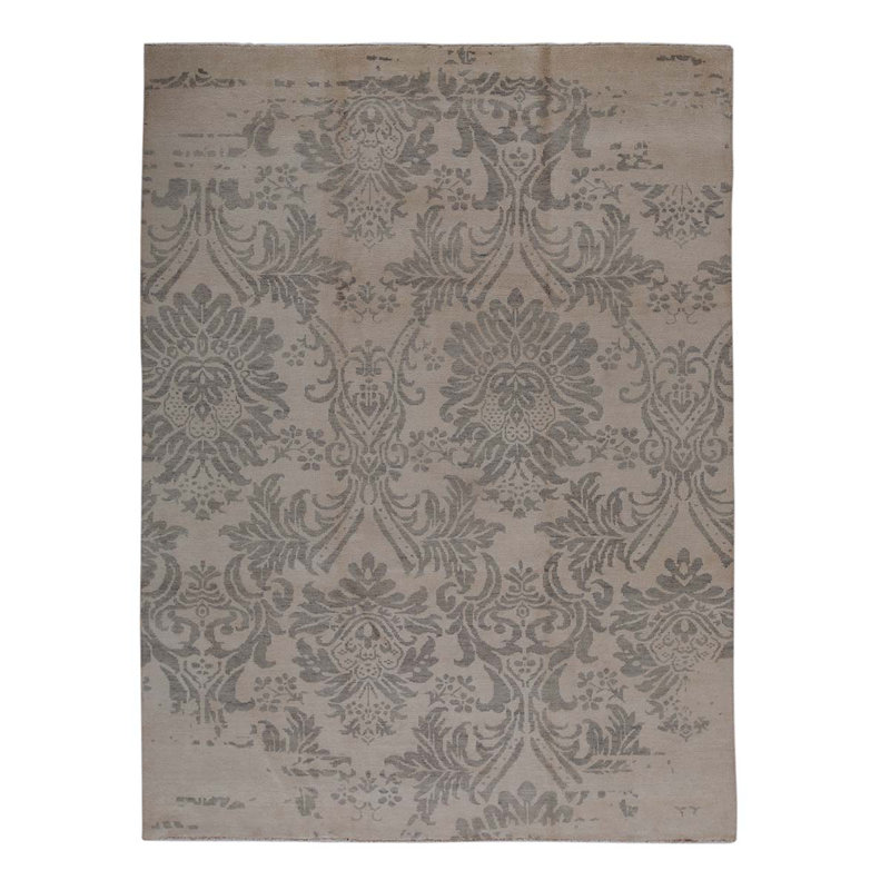 Handmade Cotton and Wool Floral Area Rug