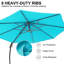 Parasol de patio décalé 11 pi avec base Yardgrace, rotation à 360 ° et inclinaison réglable, résistant aux rayons UV et à l'eau-251414251