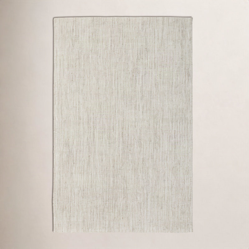 Mattia Haddie Handwoven Wool Neutral Area Rug, Rectangle 8'9" x 11'9", Beige