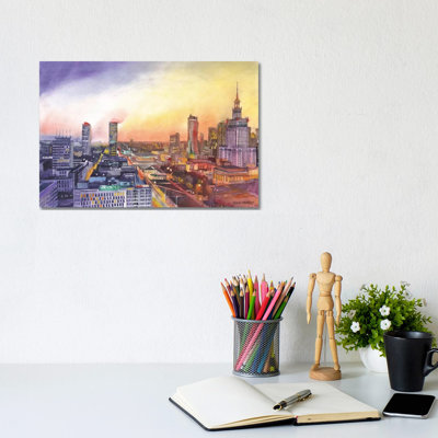 Sunset In Warsaw - Wrapped Canvas Print
