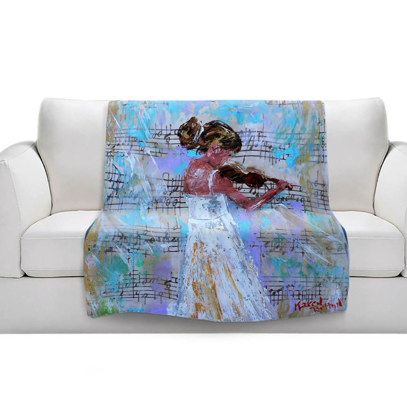 Couverture sherpae douce violin leçon, l 68 po x L 80 po