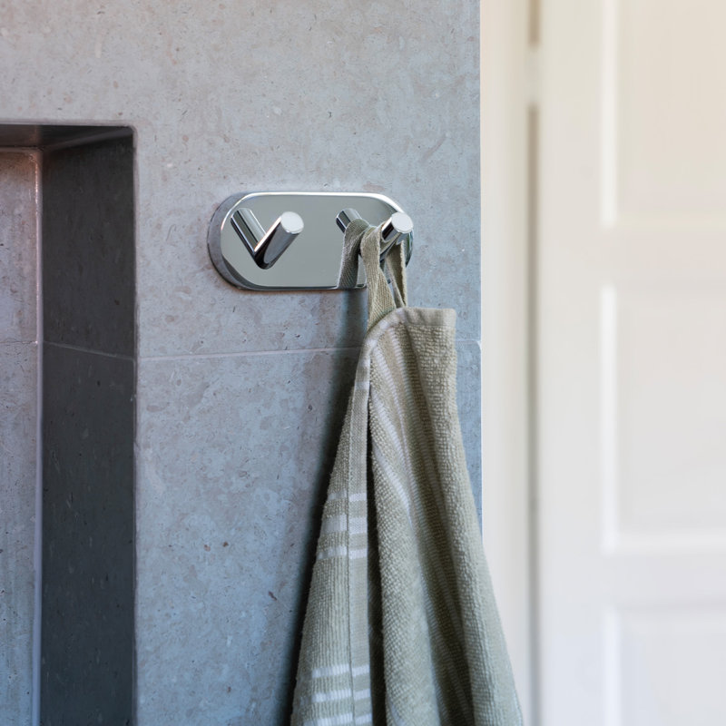 Patère double collection Home , Chrome poli