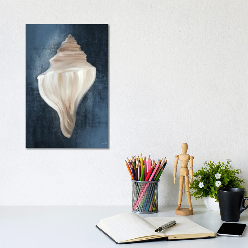 Conch Shell Blues I by House Fenway - Wrapped Canvas Gallery-Wrapped Canvas Giclée, 20.32 cm H x 30.48 cm W