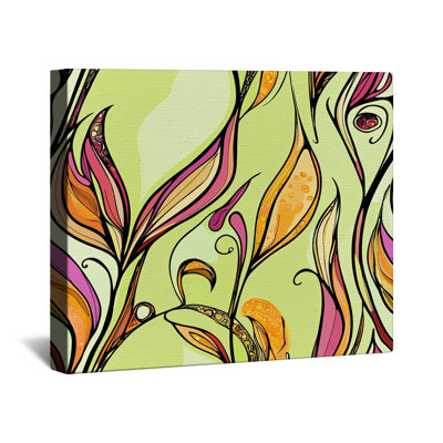 Papier peint floral sur toile - Décoration murale abstraite en plusieurs tailles