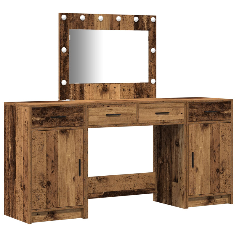 Dressing Table with Mirror, Old Wood