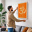 Om in White Minimalist - Wrapped Canvas-521615980-521615986