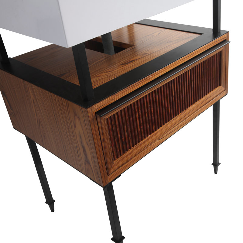 Ensemble de meuble-lavabo simple 24 po Strobel, Noir, Teck