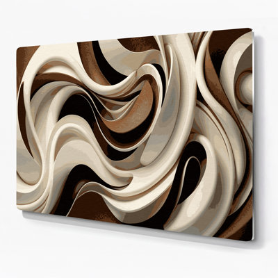 Biomorphic Abstraction 72 Beige Metal Wall Art