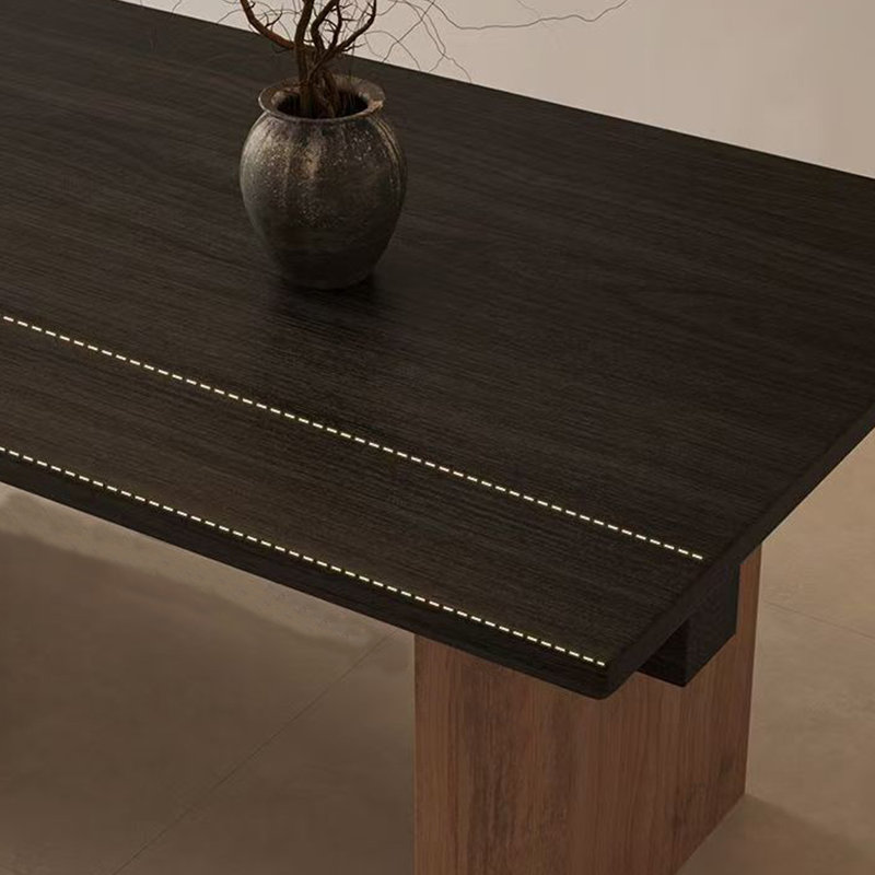 Bureau rectangulaire de style rétro, H 29,53 po x l 62,99 po x P 27,56 po