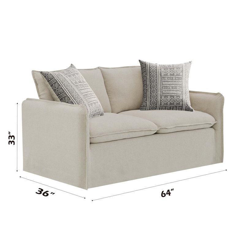 Causeuse en lin avec motif Upendo et 2 coussins décoratifs