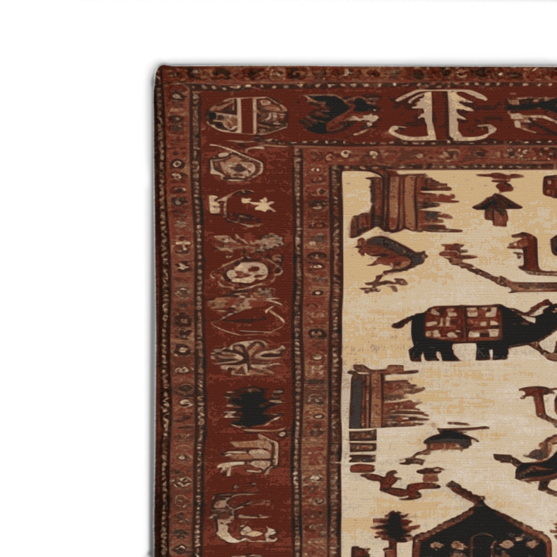 Tapis turc intérieur et extérieur brun, Rectangulaire 2 pi x 3 pi