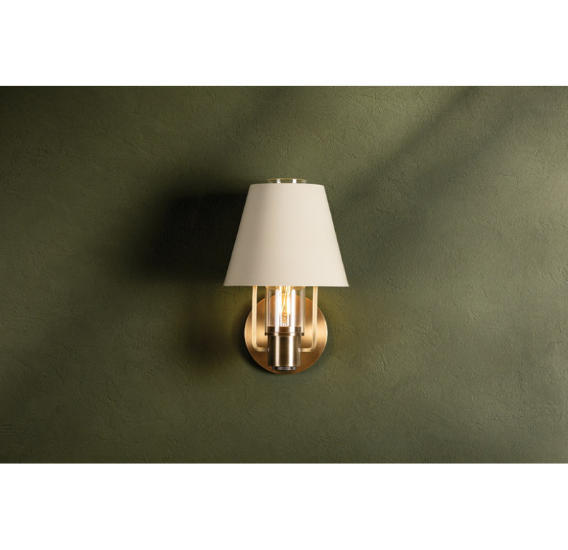1 - Light Armed Sconce, Patina Brass