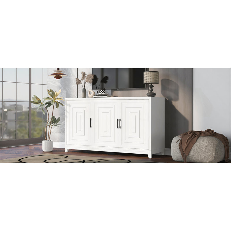 Meuble télé pour téléviseur de 65 po ou moins, Blanc