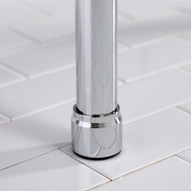 Kingston Brass Dreyfuss 37-Inch Ceramic Console Sink with Stainless Steel Legs (8-Inch, 3-Hole), White/Polished Chrome