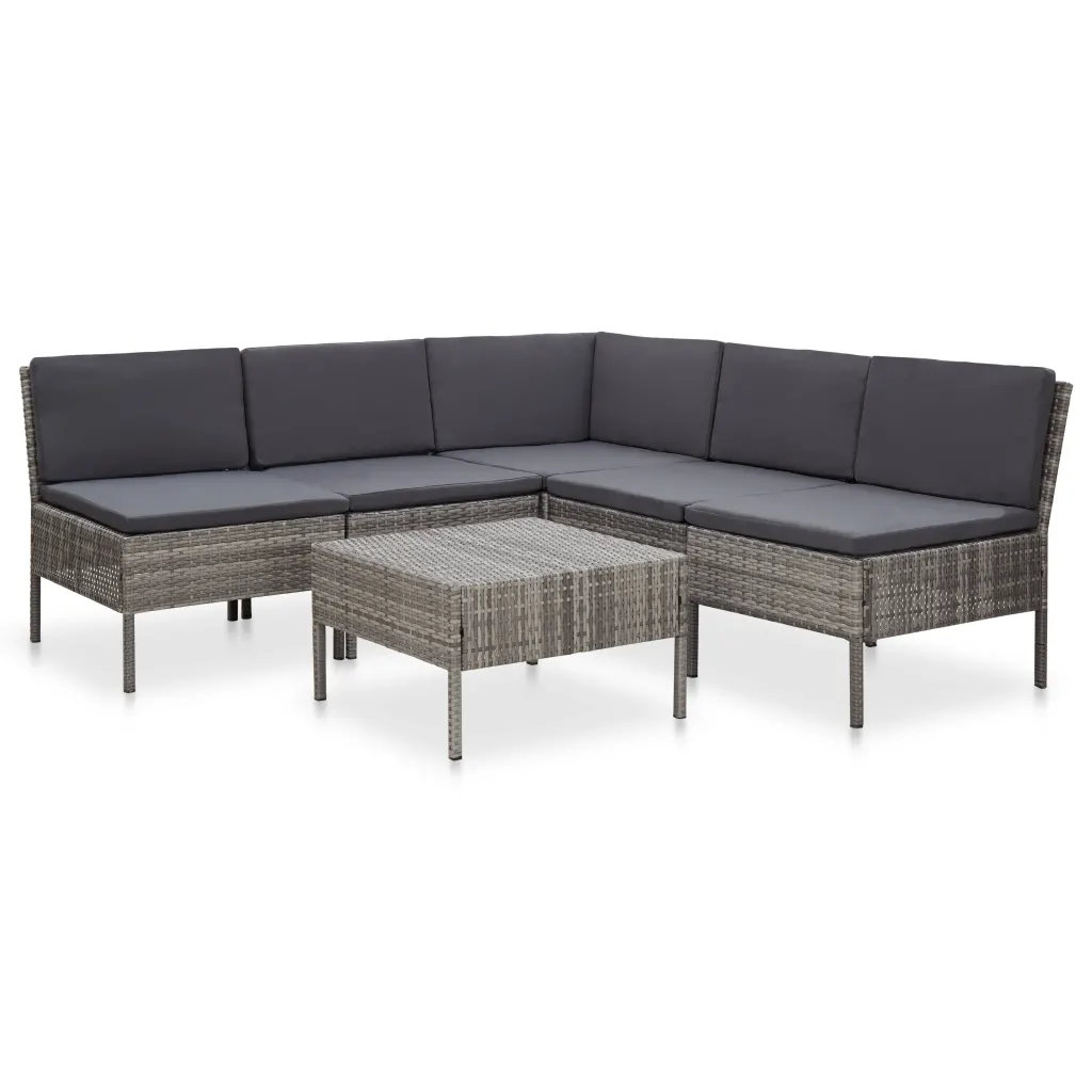 5-Sitzer Lounge-Set Jilliyn aus Polyrattan mit Polster