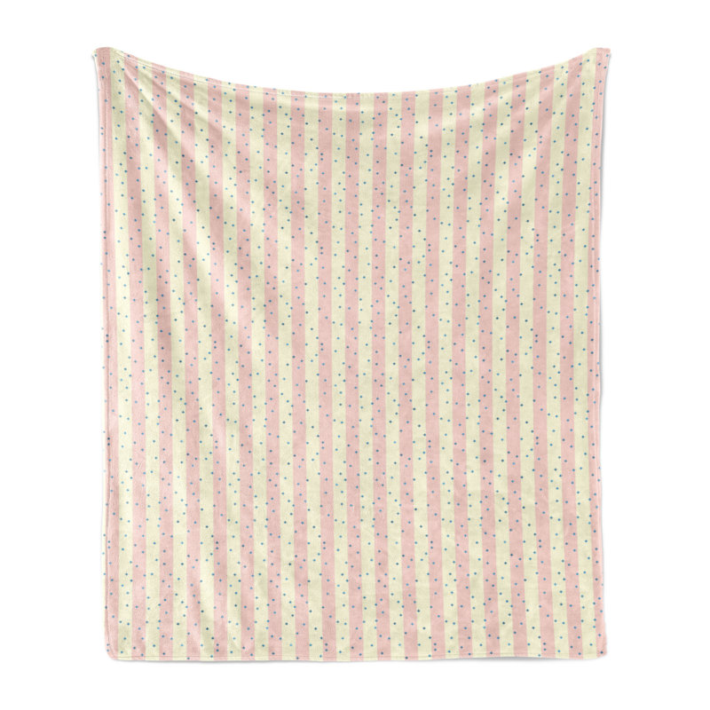 Hand Woven Throw Blanket, 50" W x 60" L, Red Dots