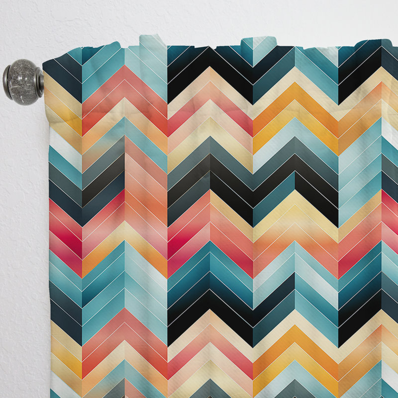 Tribal Essence Chevron Motif I - Rideau à chevrons - Rideau à chevrons obscurcissant - 1 panneaux, L 52 po x L 108 po