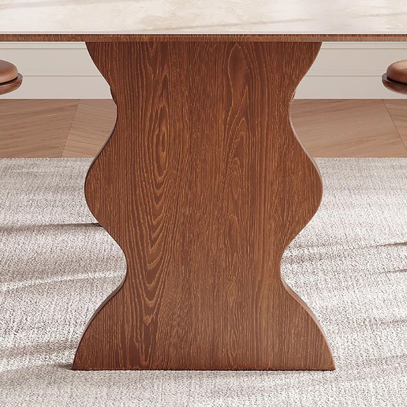 Table en pierre frittée French French, H 29,5 po x l 63 po x P 31,5 po