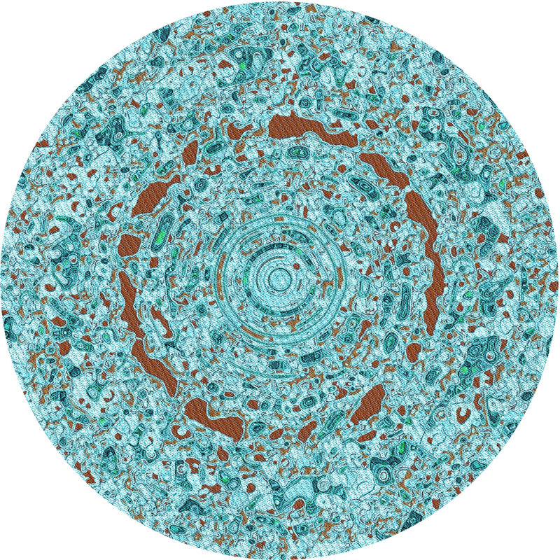 Abstract Indoor Rug, Round 5'